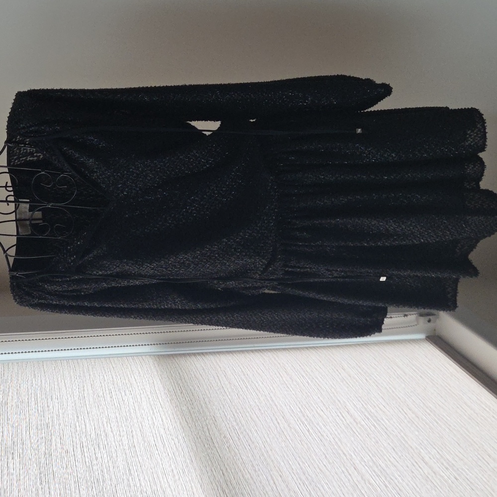 Michael Kors Black Pleated Cowl Neck Dress